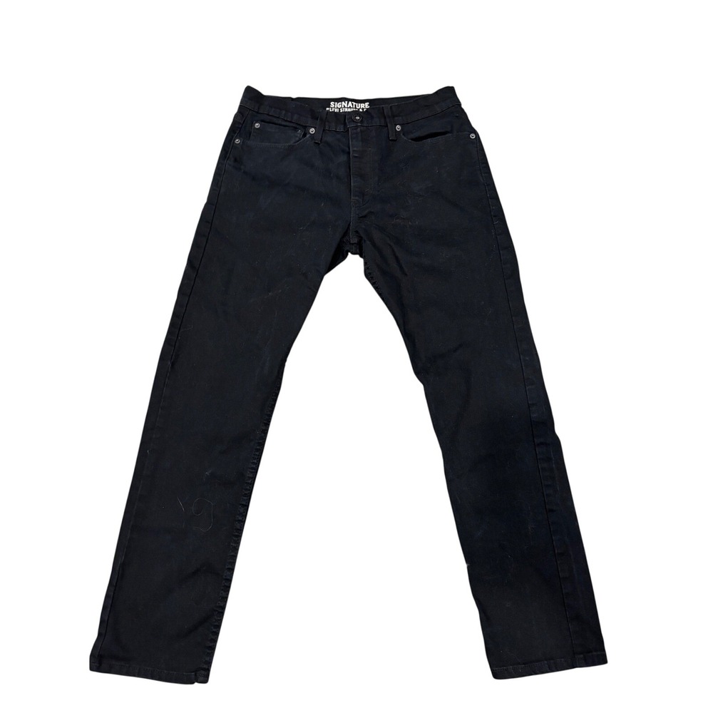 Signature by Levi Strauss & Co Slim‎ Jeans Mens Black S37 Denim